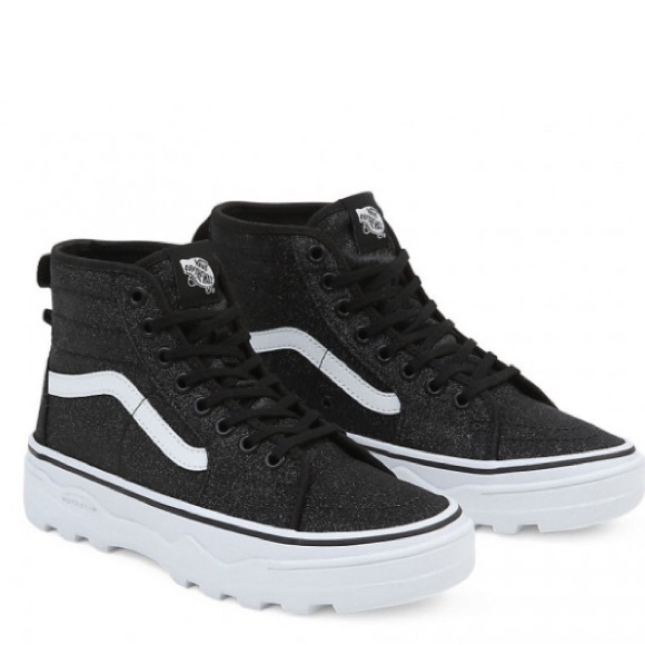 VANS Sentry Sk8-hi Wc High Tops (glitter Black/White) Women Black Size 8.5 - Picture 2 of 8